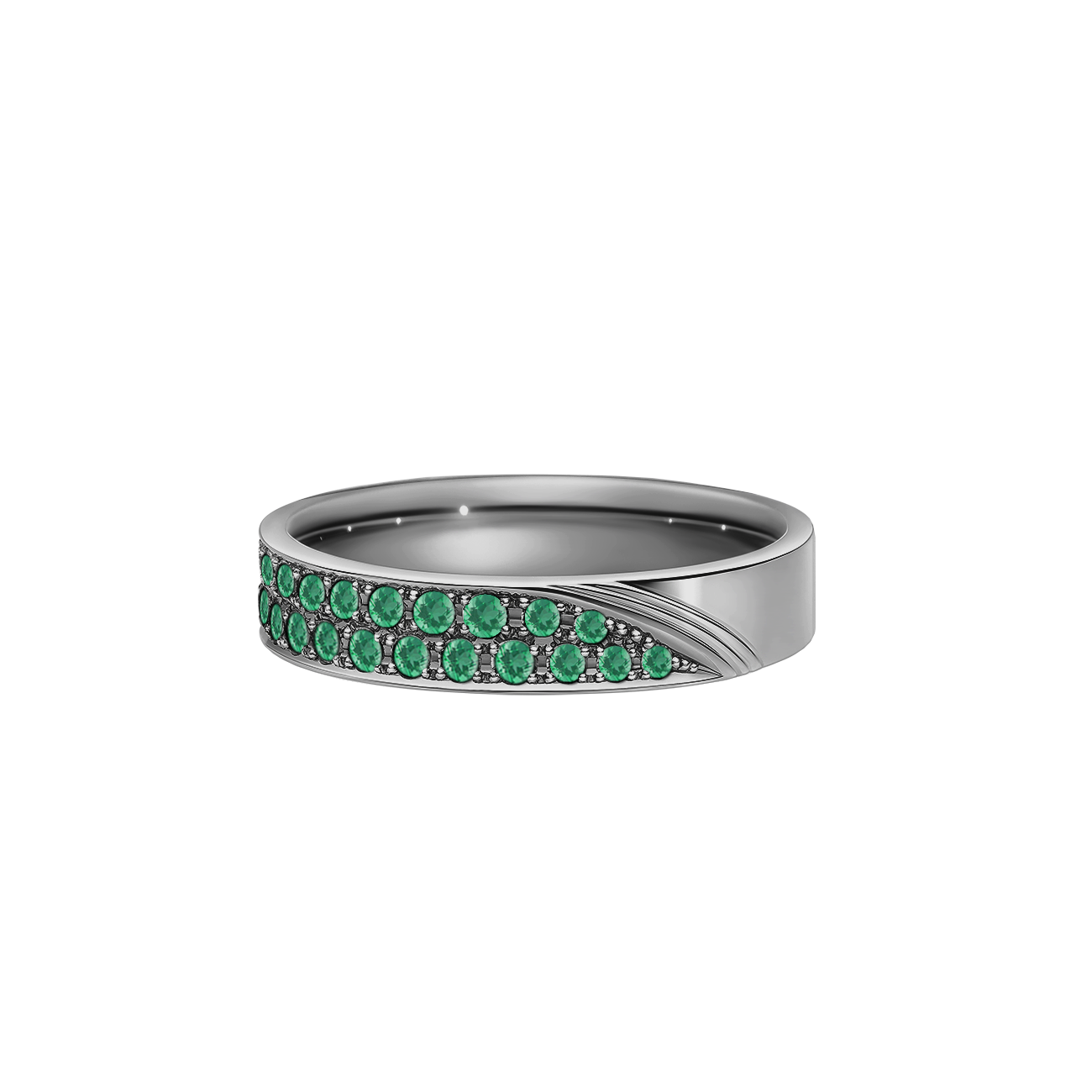 anel esmeraldas verdes, ouro negro paladinado