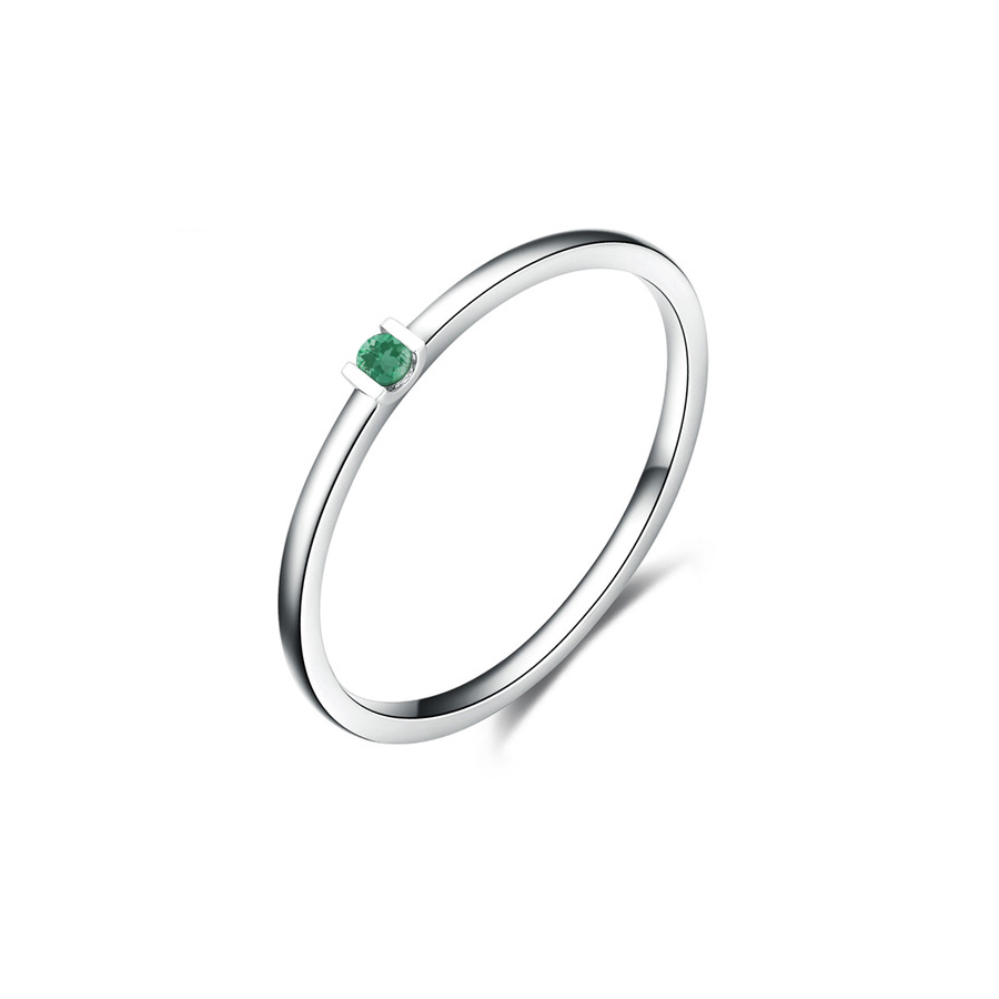 anel noivado esmeralda verde, fino, ouro branco