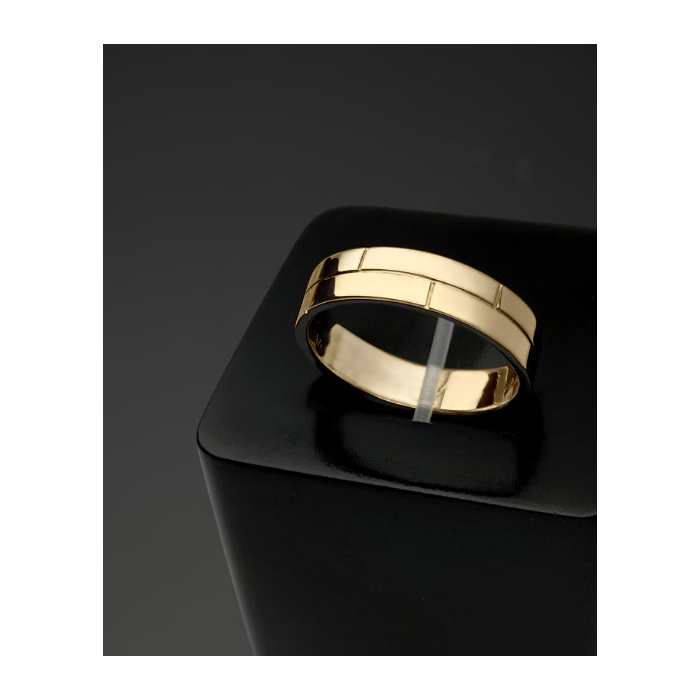 anel masculino ouro 18k com frisos