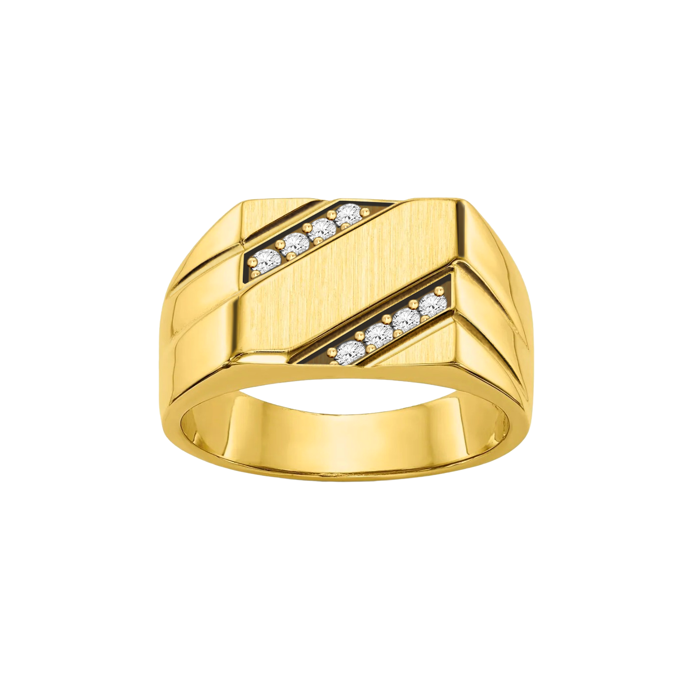 anel masculino de brilhantes ouro amarelo