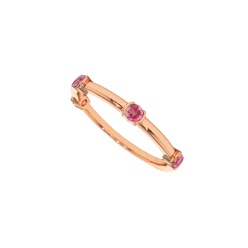 Anel com 4 Rubis em Ouro Rosa - EMBRACE