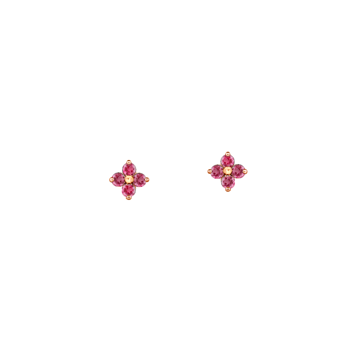 Brinco Pequeno de Rubis Vermelhos, Ouro Rosa - HERITAGE P Rubis