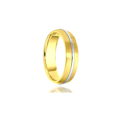 aliança casamento meia-cana ouro amarelo