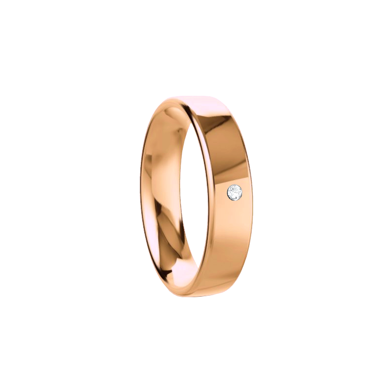 aliança ouro rosa 18K 4,5 mm