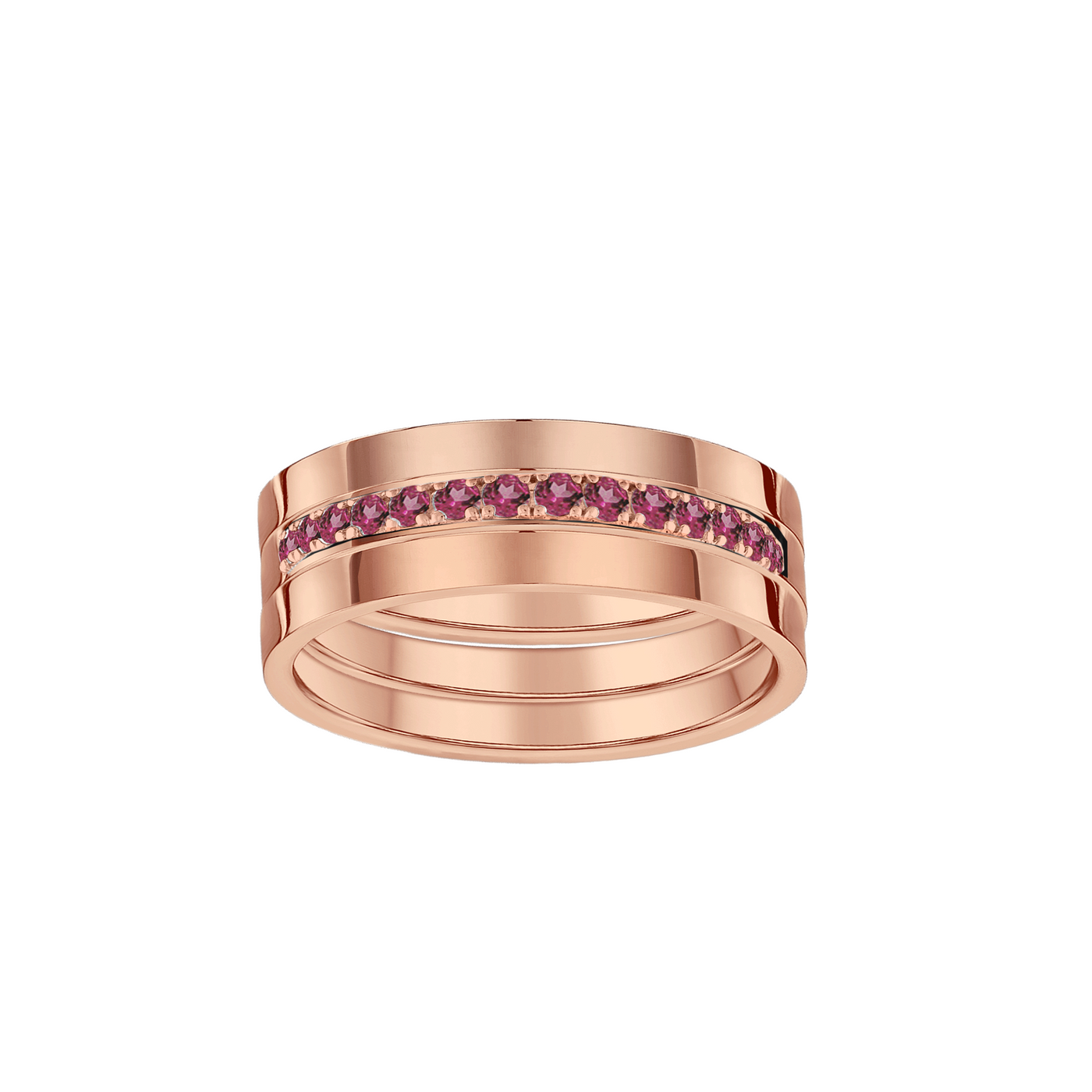 Anéis de Ouro Rosé e Rubis (COMPOSÉE)