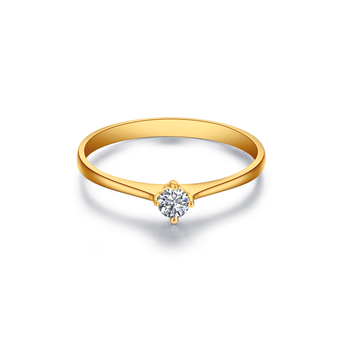 Anel Solitario Ouro Amarelo 18k de Diamante (UNIQUE)