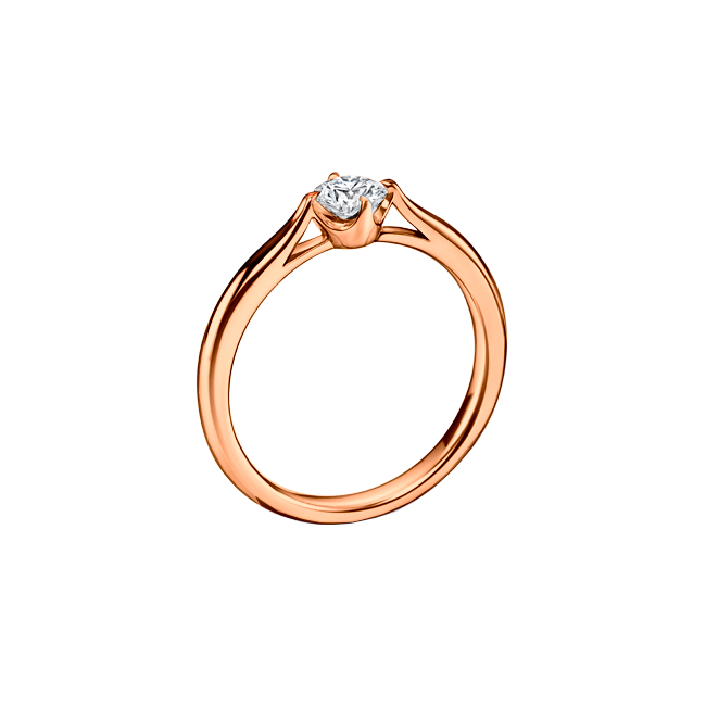 ANEL SOLITÁRIO OURO ROSA DIAMANTE 25 PONTOS (VICTOIRE ROSA)