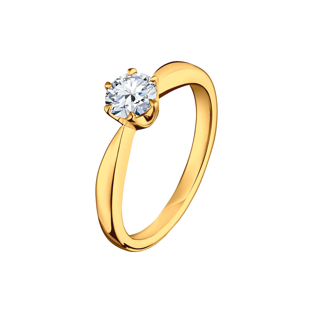Anel Solitário Diamante 30 Pontos, Ouro Amarelo, 6 Garras - ESPECIAL SOLITARIOS
