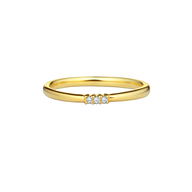 anel com diamantes, ouro amarelo 750