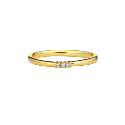 anel com diamantes, ouro amarelo 750
