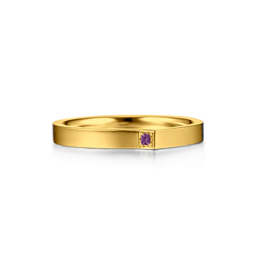 anel de ametista em ouro amarelo fino