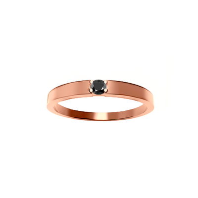 Anel de Diamante Negro Ouro Rosé (ROUGE)