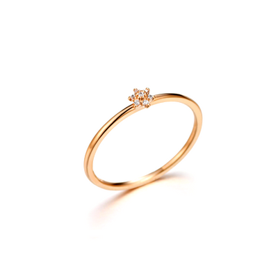 anel delicado com diamantes ouro amarelo
