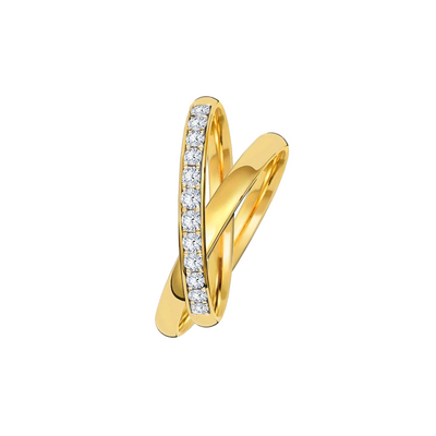 Anel de Diamantes Ouro Amarelo - INFINITY