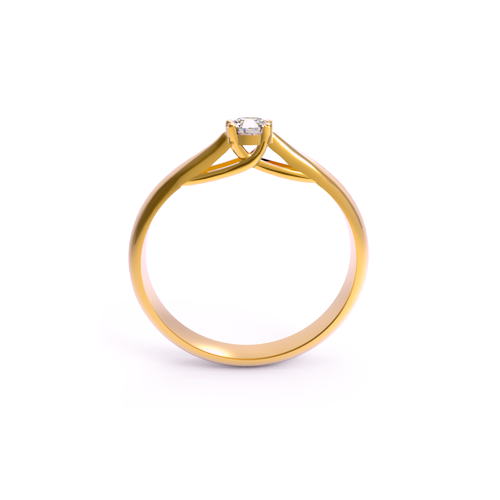 anel de noivado, anel solitario ouro amarelo