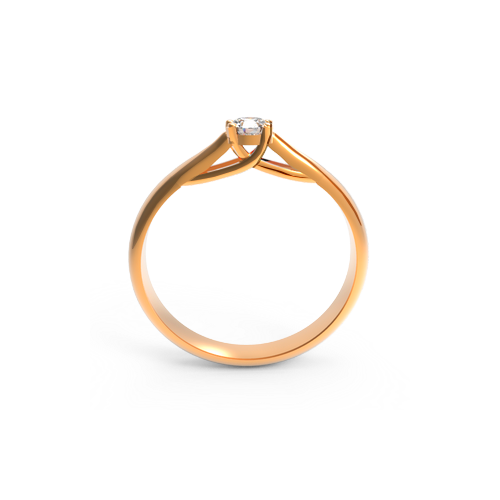 anel noivado 4 garras ouro rosa