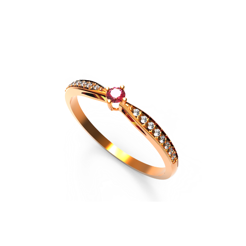 anel solitario ouro rosa de rubi