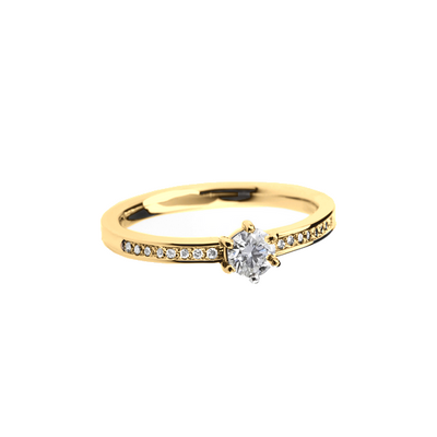 anel solitario de noivado com diamantes