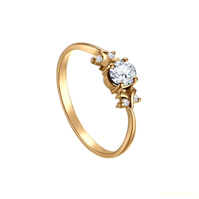 anel de noiado ouro amarelo e diamantes Flourist