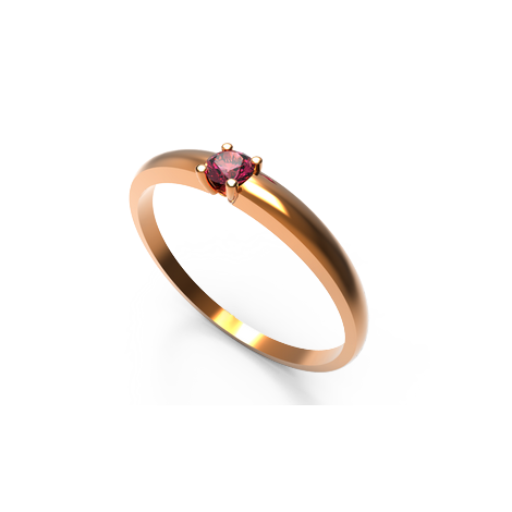 anel de noivado ouro rosa, rubi