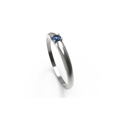 anel formatura safira azul, ouro branco