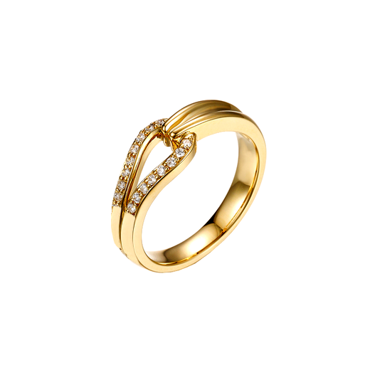 Anel em Ouro Amarelo com Diamantes - HORSEBIT