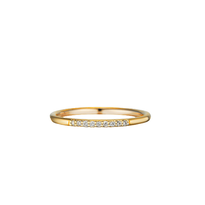 anel fino diamantes, ouro amarelo