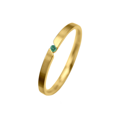 anel fino, alianca fina ouro amarelo e esmeralda
