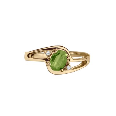anel solitario, formatura verde