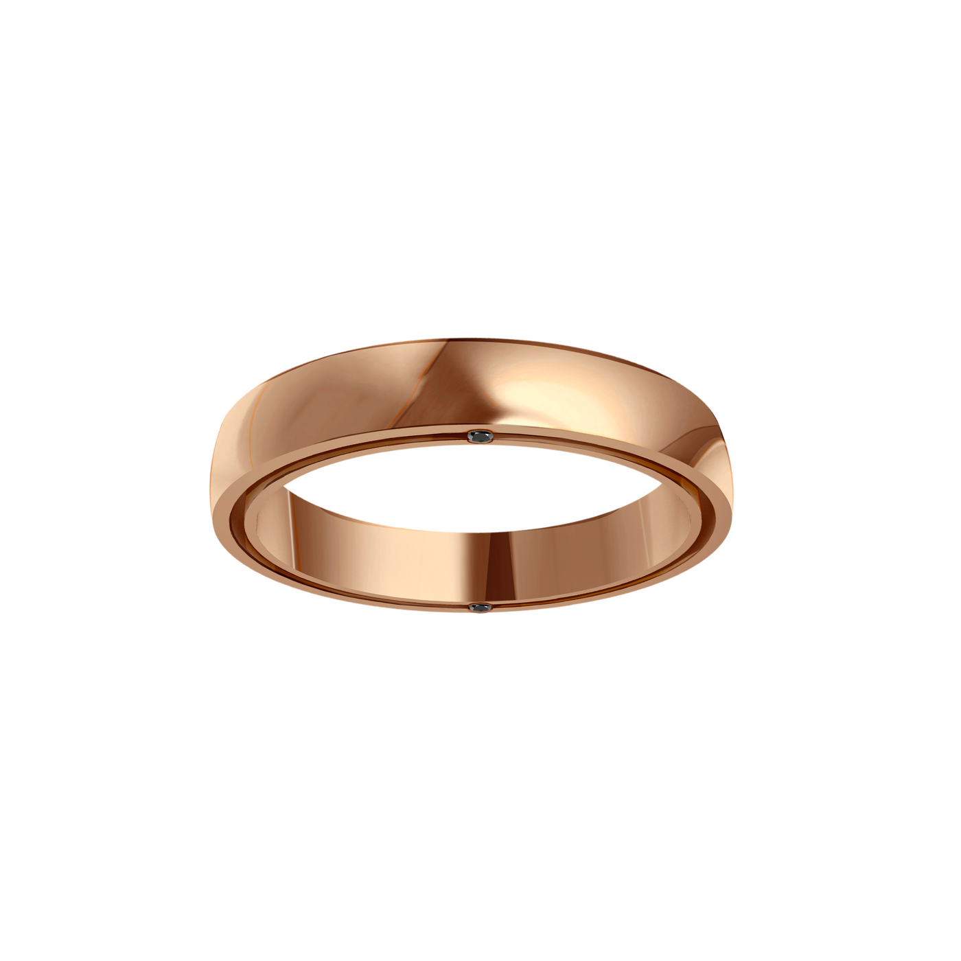 anel abaulado ouro rosa vazado