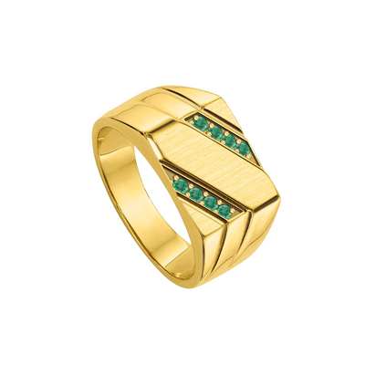 anel masculino quadrado, esmeraldas verdes