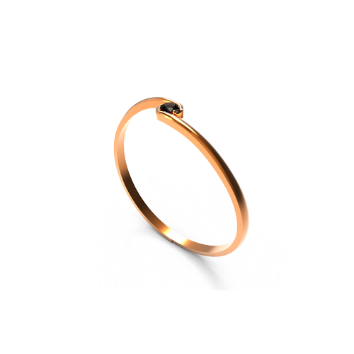 anel noivado ouro rose com diamantes negros