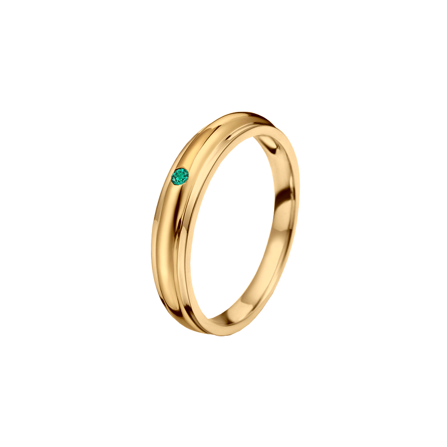 anel ouro amarelo com esmeralda