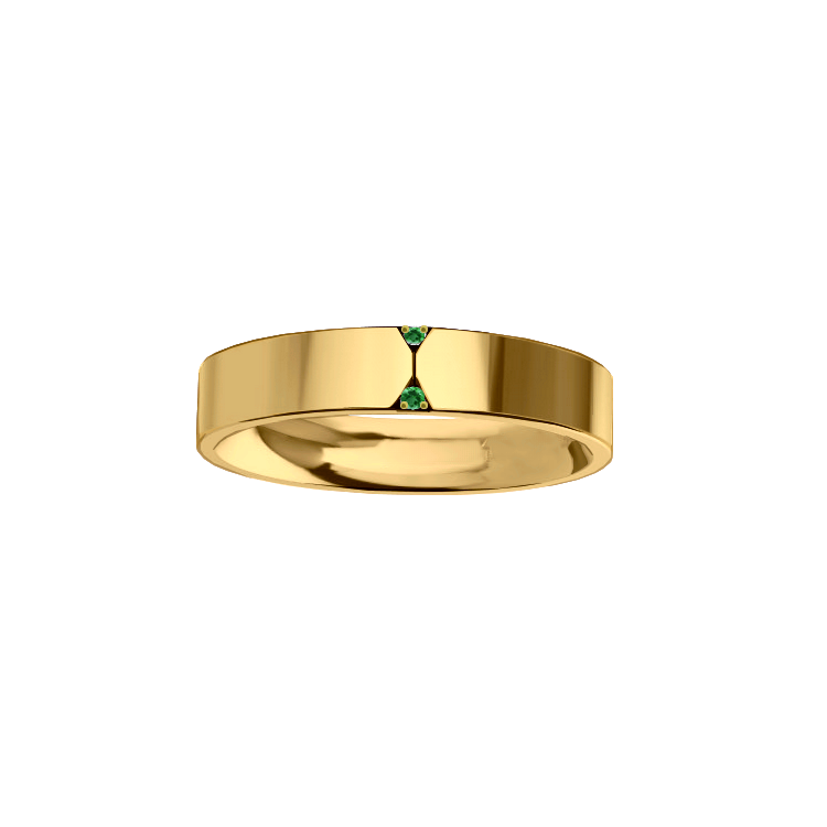 anel ouro amarelo de esmeraldas diferenciado