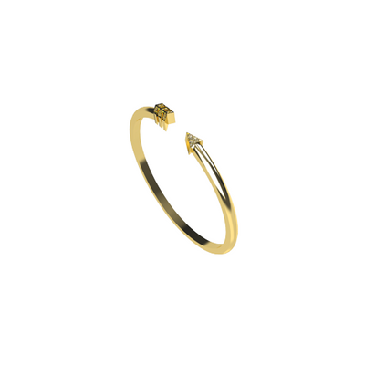 Anel Ouro Amarelo Flecha - ARROW