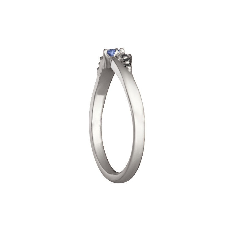 anel formatura, safira azul e diamantes