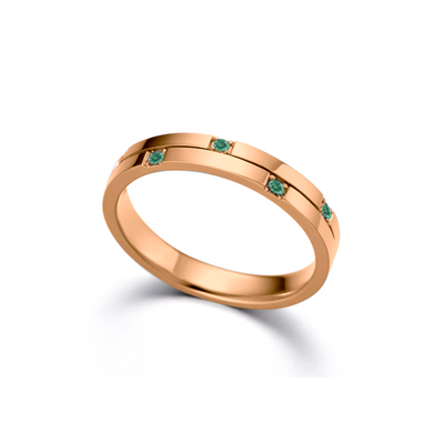 anel ouro rosa com esmeraldas verdes_anel_diferente