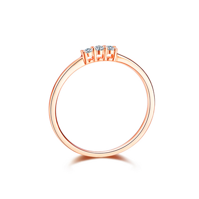 anel de brilhantes ouro rosa