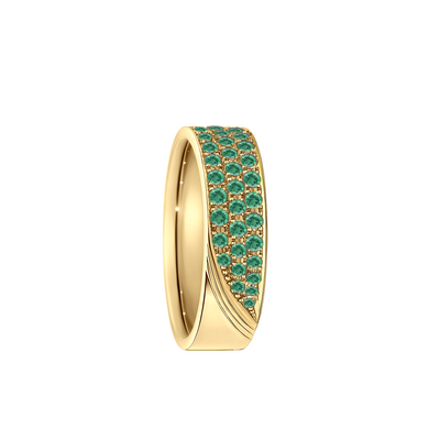 anel diferenciado esmeraldas verdes