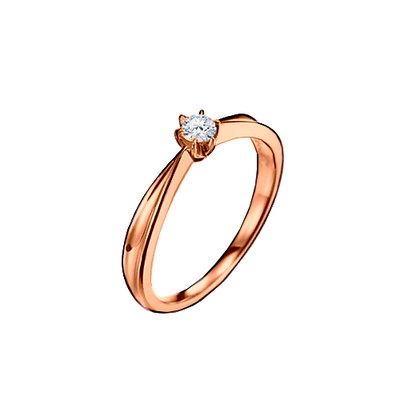 anel noivado ouro rosa de diamante