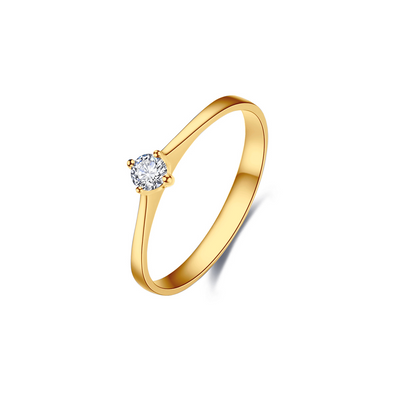 Anel Solitario Ouro Amarelo 18k de Diamante (UNIQUE)