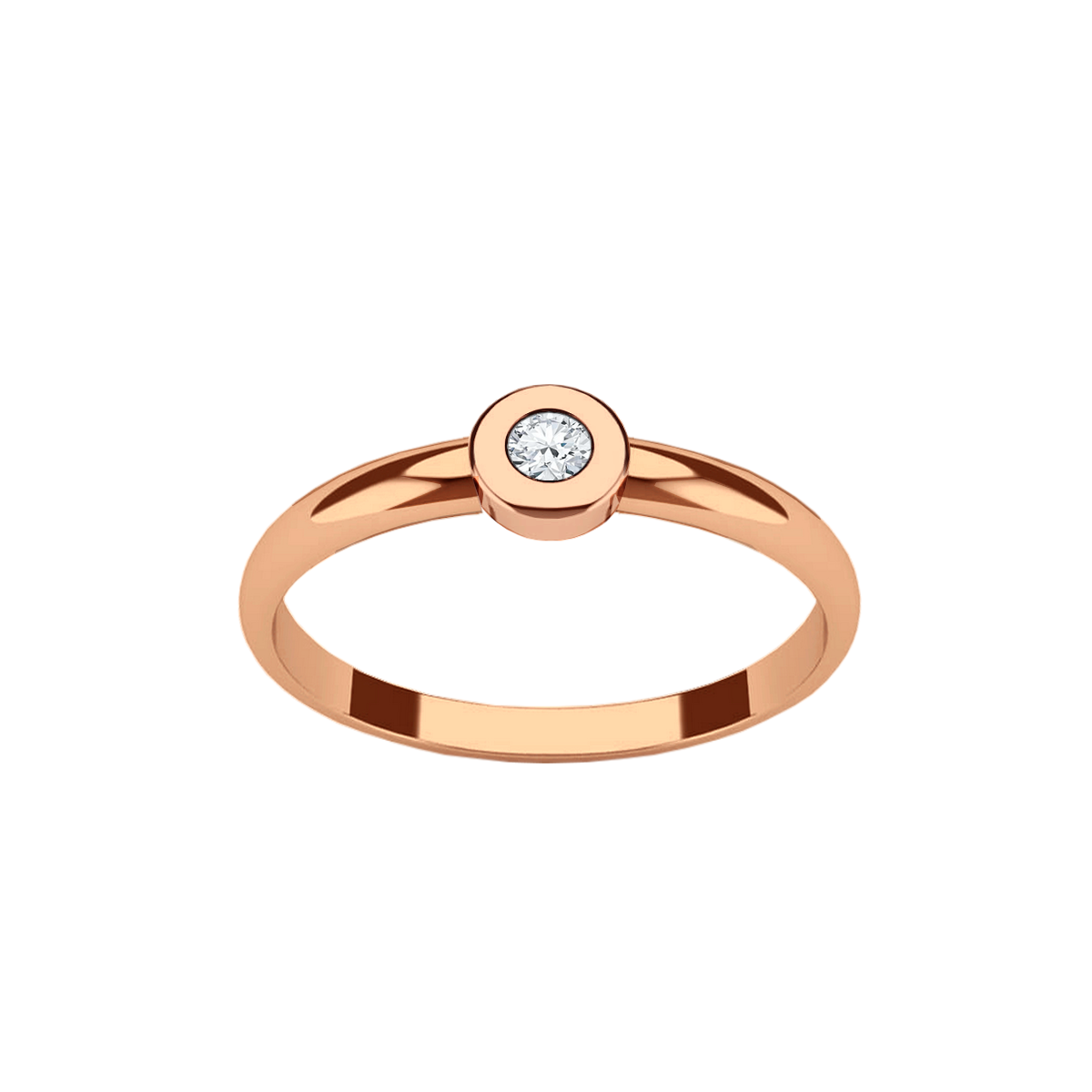 anel solitario de diamante ouro rosa