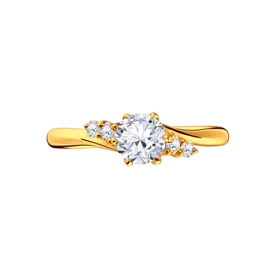 Anel Solitário com Diamantes Ouro Amarelo, Diamantes 35 pontos - ESPECIAL SOLITARIOS