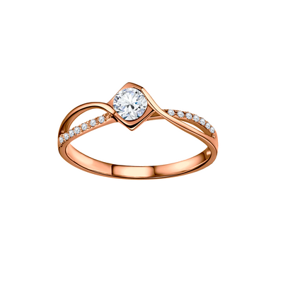 anel de noivado diamantes ouro rosa