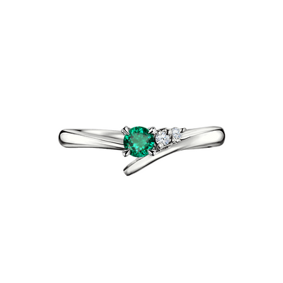 anel solitario esmeralda diamantes