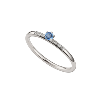 anel fino topazio azul claro e diamantes