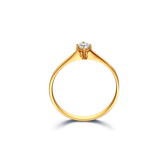 Anel Solitario Ouro Amarelo 18k de Diamante (UNIQUE)