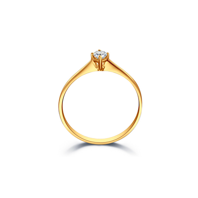 Anel Solitario Ouro Amarelo 18k de Diamante (UNIQUE)