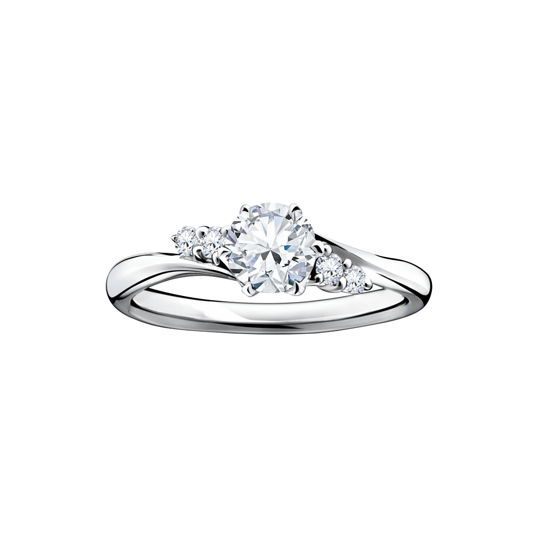 Anel Solitário com Diamantes Ouro Branco, Diamantes 35 pontos - ESPECIAL SOLITARIOS