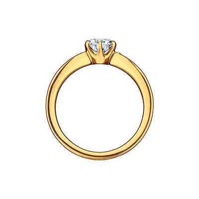Anel Solitário Ouro Amarelo com Diamantes, Diamante Central 30 Pontos - ESPECIAL SOLITARIOS